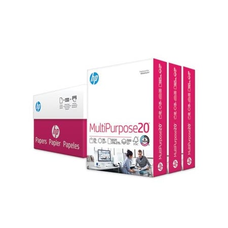 HP, MULTIPURPOSE20 PAPER, 96 BRIGHT, 20LB, 8.5 X 11, WHITE, 3PK